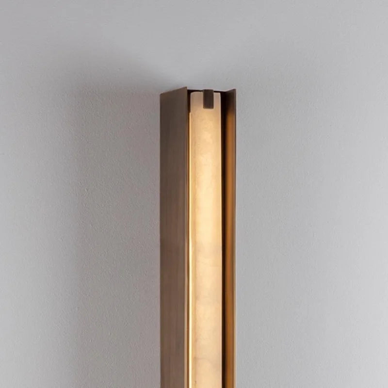 Italian Marble Wall Sconce — Natural Stone & Steel