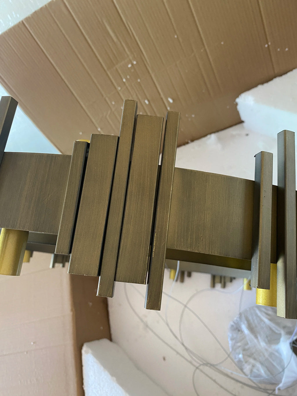 Nordic two-tier glass ceiling chandelier with LED lighting