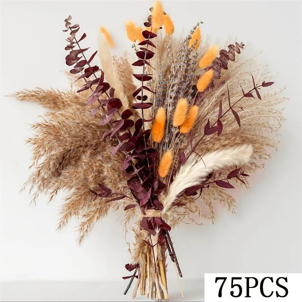 Autumn Pampas & Bunny Tails Dried Bouquet — Boho Vase Filler