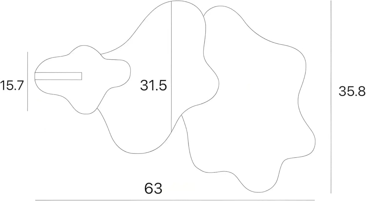 Modern Cloud-Shaped 3-Piece Nested Coffee Table — Walnut