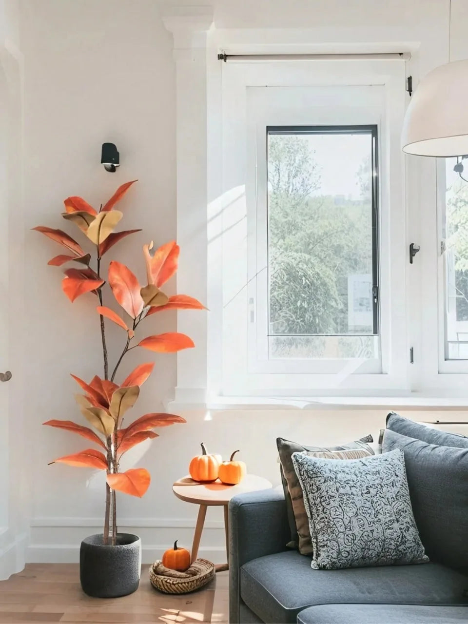 3.6Ft Artificial Magnolia Tree Fall Artificial Magnolia Branch Tropical Banyan Plants Home Garden Office Balcony Decoration — image 13
