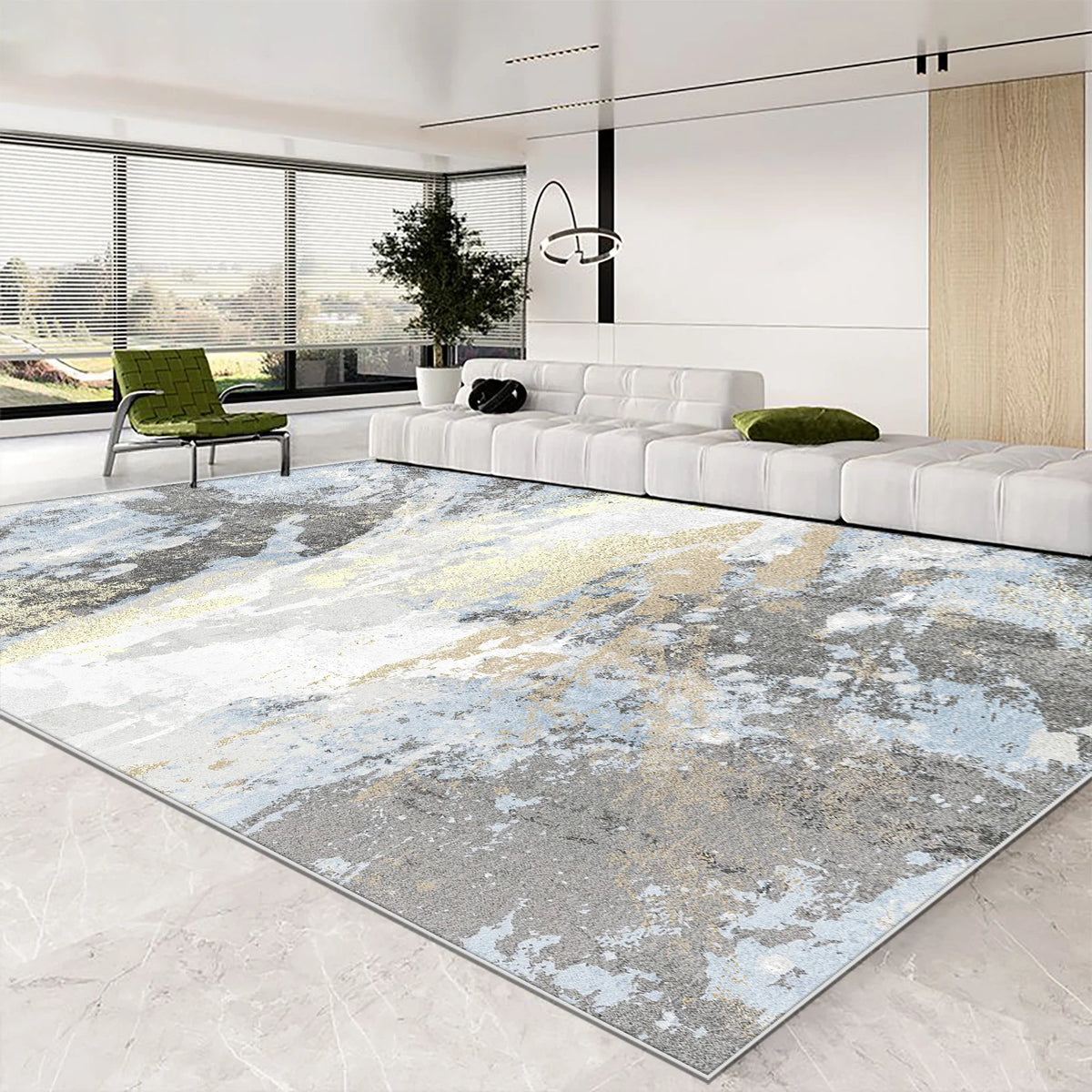 Abstract Easy-Clean Area Rug — Non-Slip Customizable