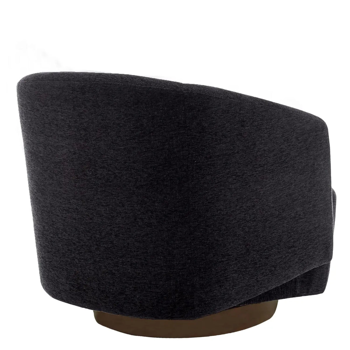 Charcoal Performance Fabric Swivel Chair — Wood Base Accent Chair