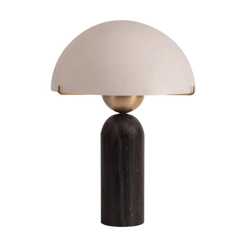 Natural Travertine Table Lamp — American-Style Glass Base