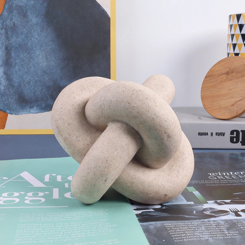 Geometric Ring Desktop Sculpture — Resin Decor, 5.31in