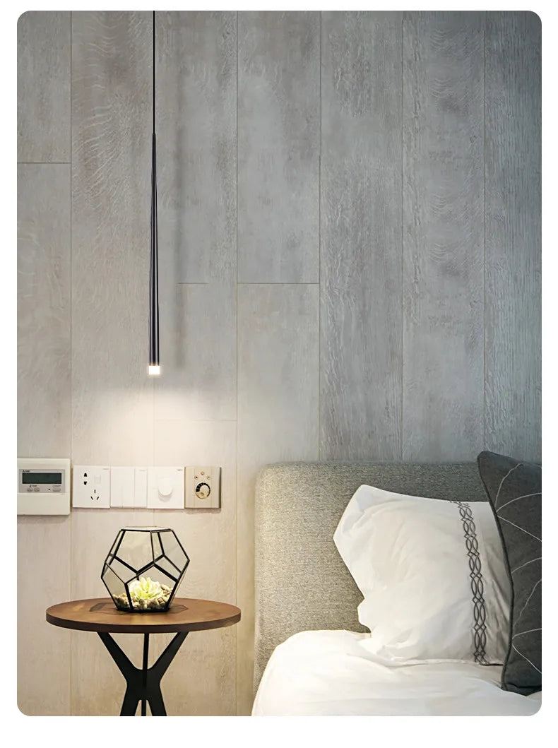 Bedside Chandelier Modern Minimalist Nordic Bedroom Minimalist Long Line Light Luxury Personality Creative Small Chandelier — image 18