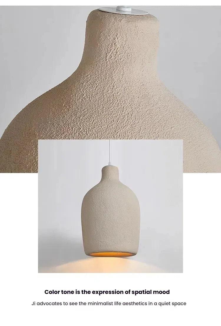 Wabi-Sabi Ceiling Chandelier — Iron & Polystyrene Pendant Light