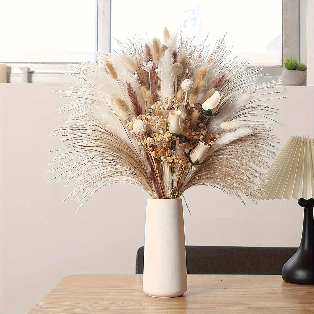 Faux Dried Flower Bouquet Bundle — 80-Piece Vase Filler
