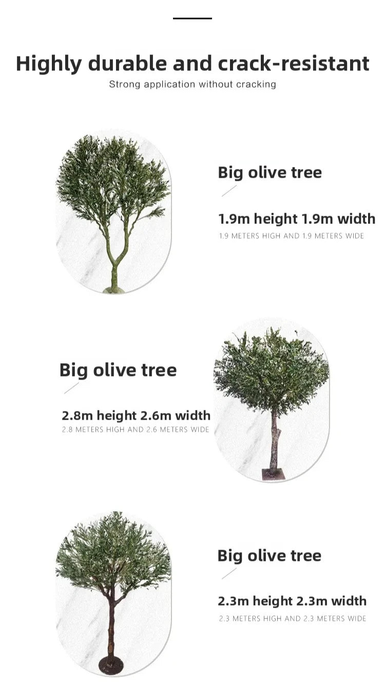 Large Simulated Olive Tree, Decorative Tree for Shopping Malls & Hotels, Fiberglass Artificial Olive Tree with Fruit, Artificial — alternate angle