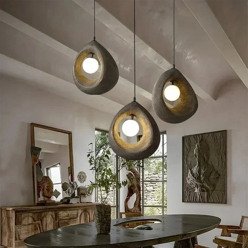 Japanese Wabi-Sabi Pendant Light — Nordic Dining Room Lamp