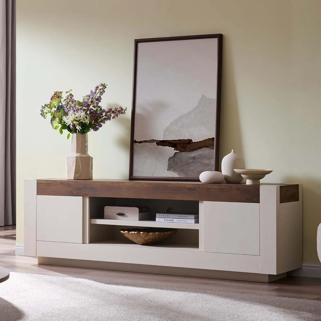 Thick block modern TV stand for TVs up to 80 inches