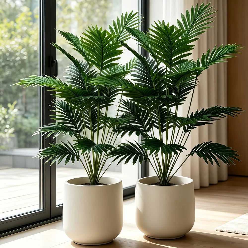 1PC 128CM Large Artificial Palm Tree Tropical Green 24Leaves Fake Plants Plastic Monstera Faux Tree Branch for Home Decor — image 11