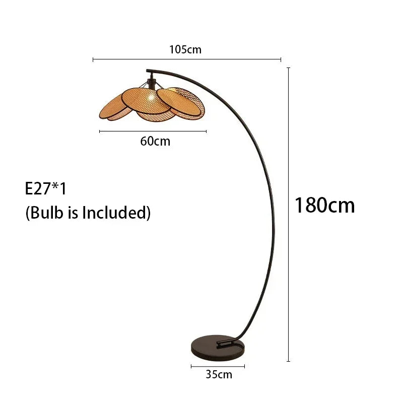 Rattan LED Lighting Floor Lamps Nightlight Home Decor Living Room Stand Light Bedside Lamp for Bedroom — image 24