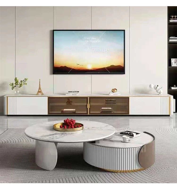 Sculptural Marble Coffee Table - European Glam