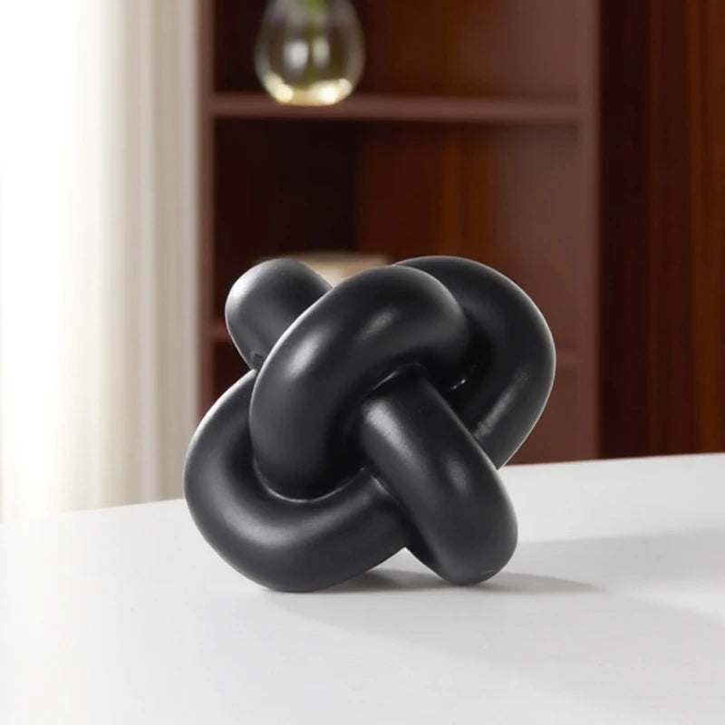 Geometric Ring Desktop Sculpture — Resin Decor, 5.31in