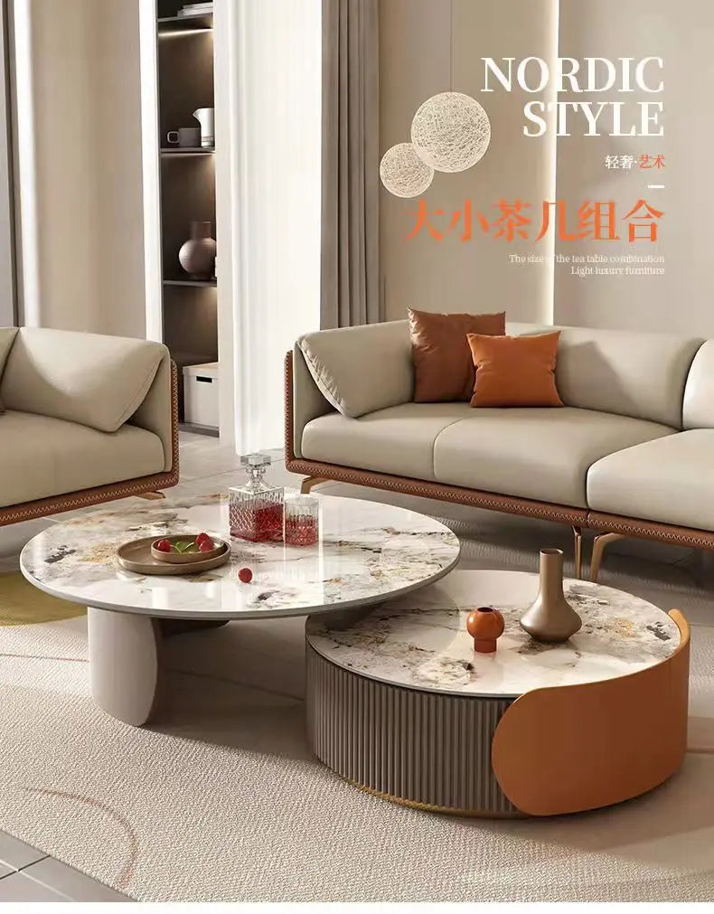 Sculptural Marble Coffee Table - European Glam
