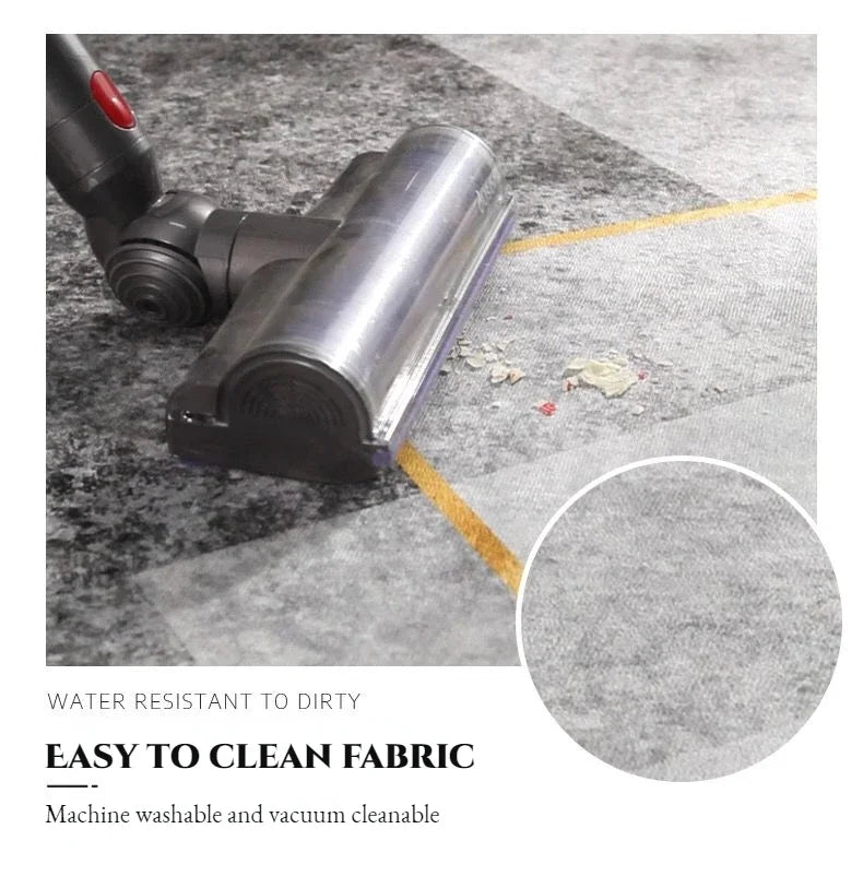 Light Luxury Grey Area Rug — Washable Non-Slip