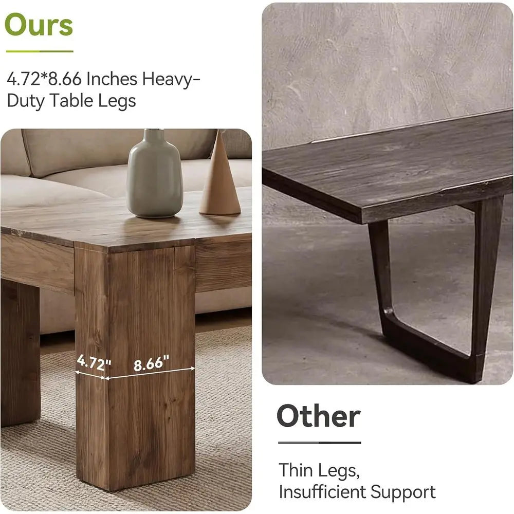 Sturdy Wooden Coffee Table — 55"