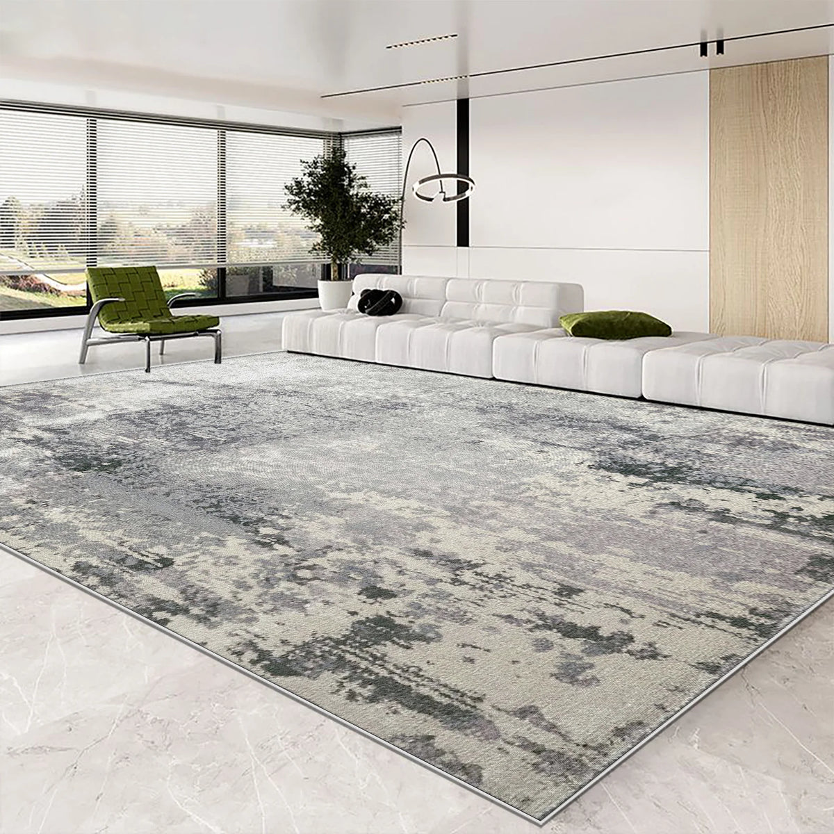 Abstract Easy-Clean Area Rug — Non-Slip Customizable