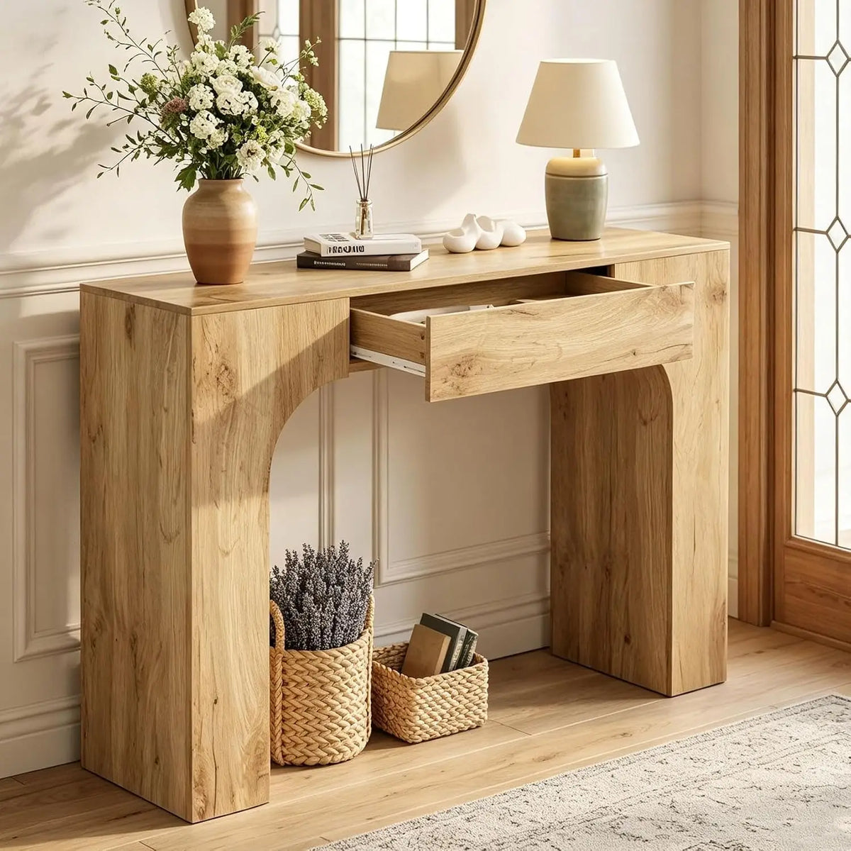 Farmhouse Console Table with Drawer — 47"
