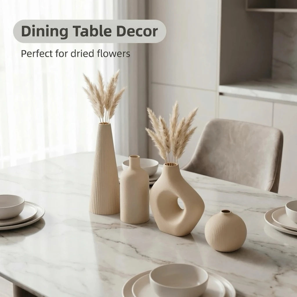 Wabi-Sabi Irregular 4-Piece Vase Set — Matte PLA
