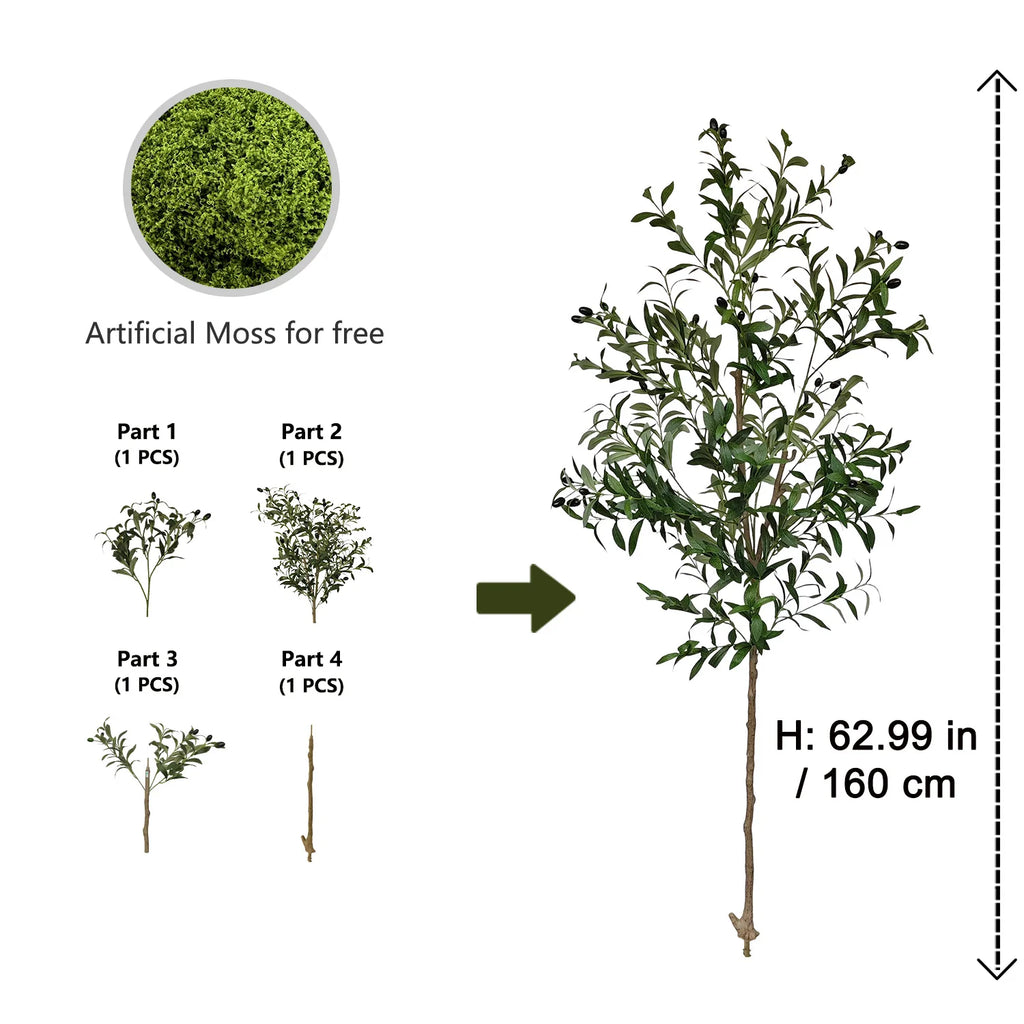 120-180cm Artificial Olive Tree Plant Indoor Outdoor Ornament Fake Plant for Home Garden Balcony Living Room Decoration — image 14