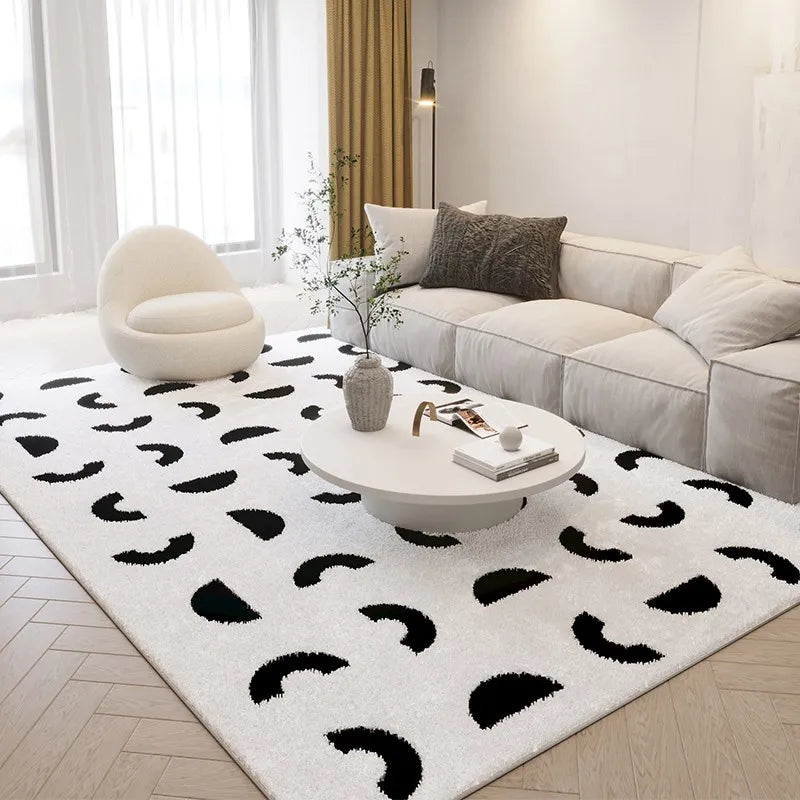 Nordic Abstract Plush Area Rug — Soft Non-Slip