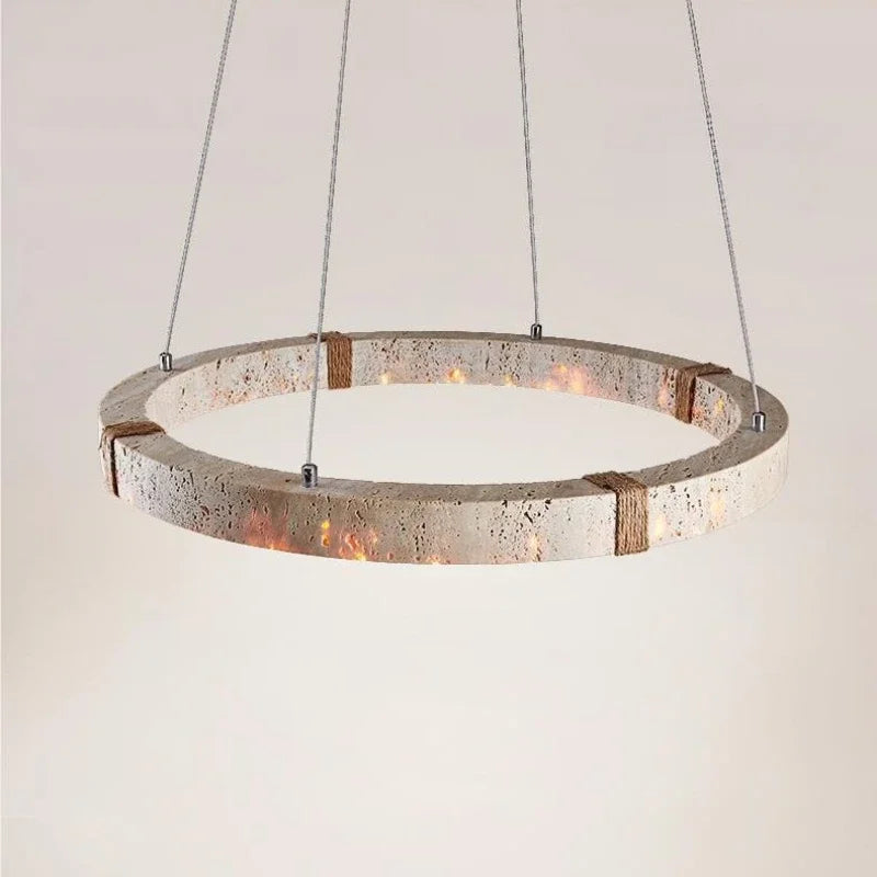 Natural stone pendant LED chandelier for dining or living room