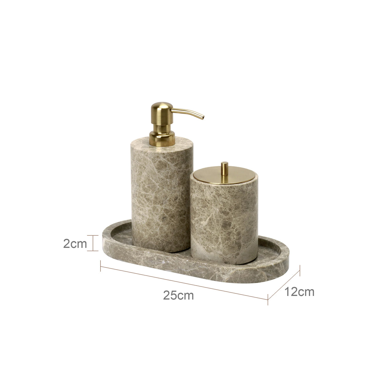 Emperador Marble Bathroom Accessory Set — 8-Piece