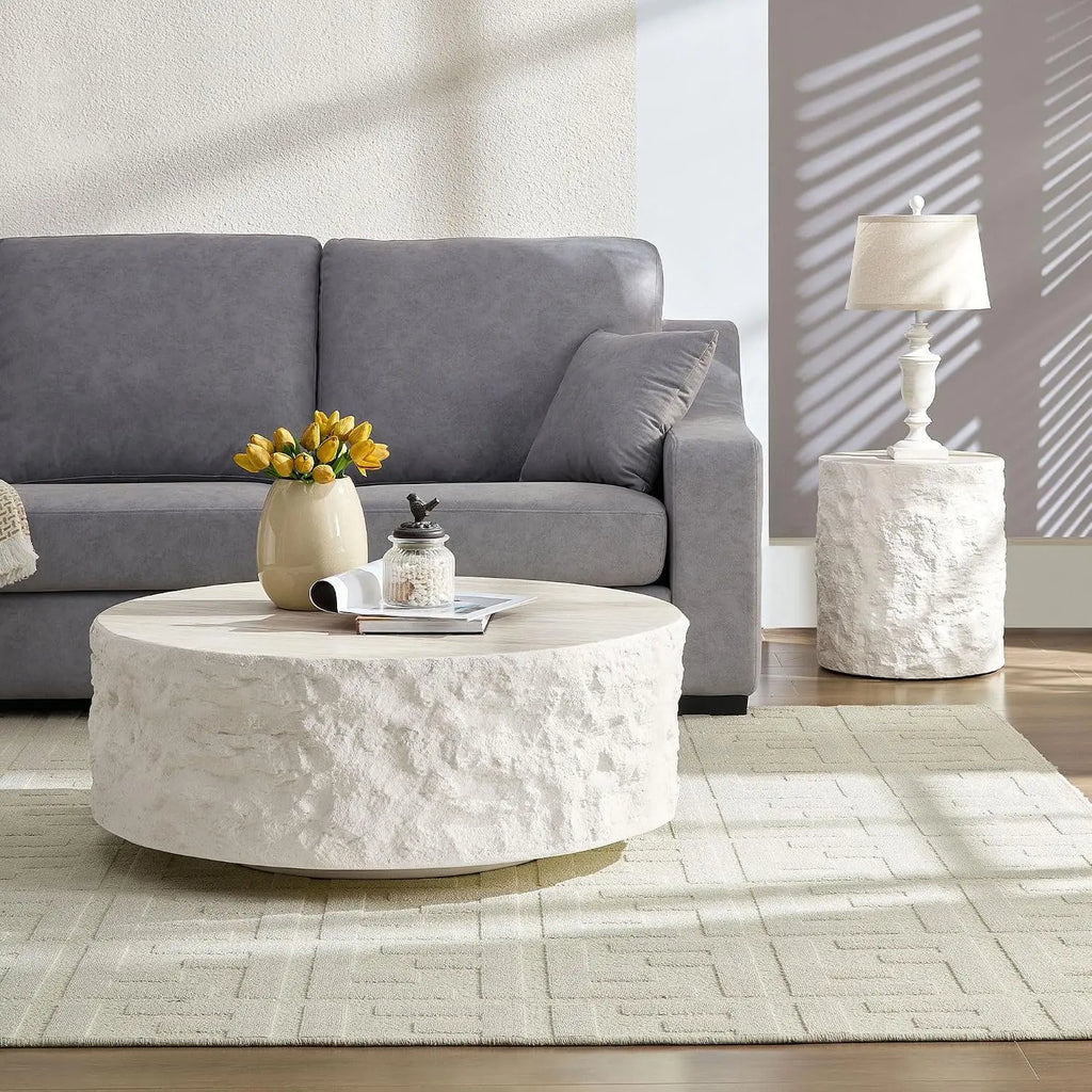 Nesting Drum Coffee Table Set - Modern Pair
