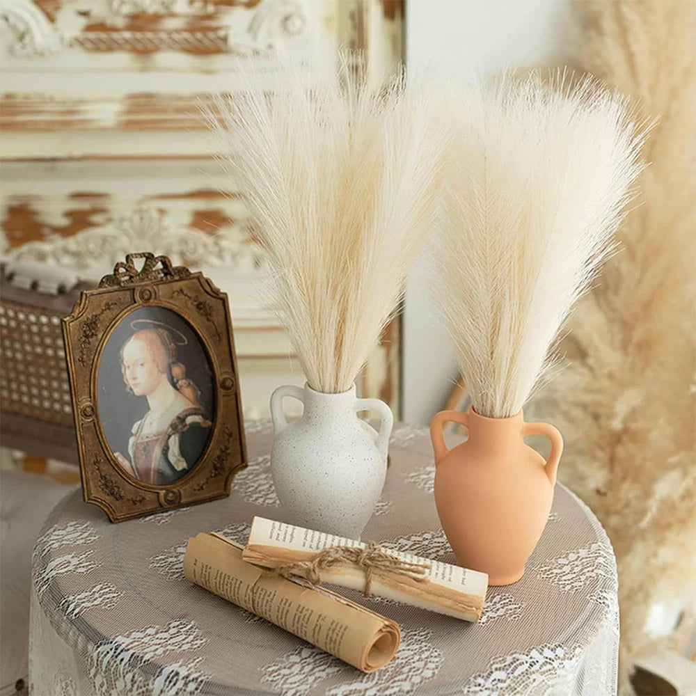Fluffy Pampas Grass Bundle — Boho Faux Reed Decor, 16.5in