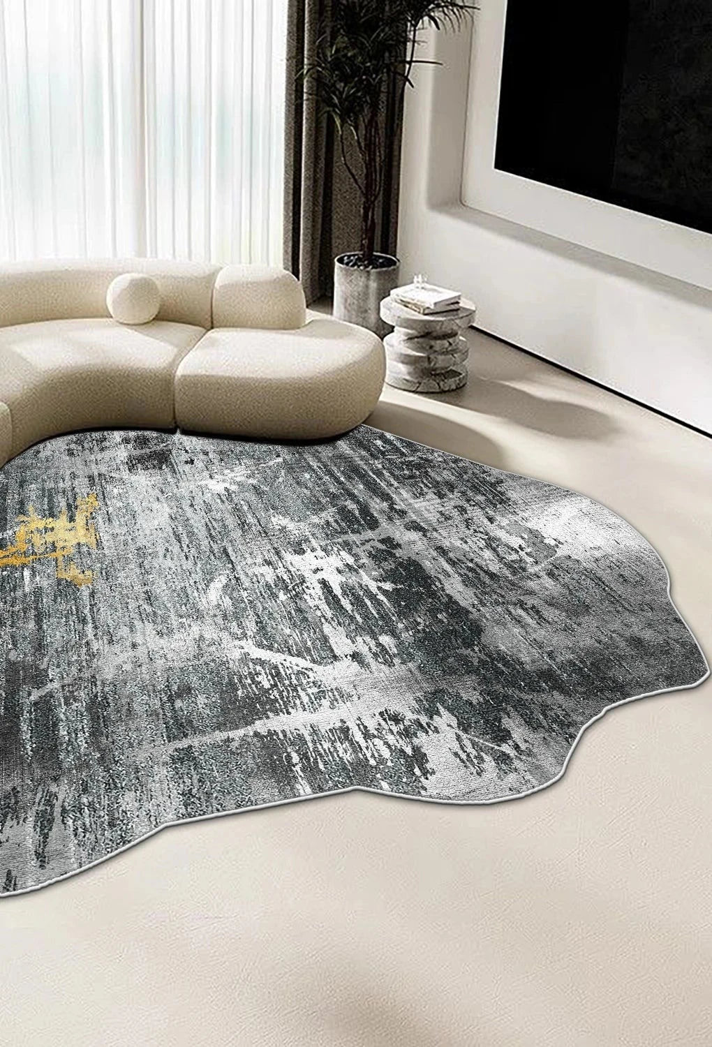 Modern Abstract Irregular Carpet for Living Room Decoration Home Machine Washable Fluffy Rugs Thickened Bedroom Soft Floor Mat — image 10