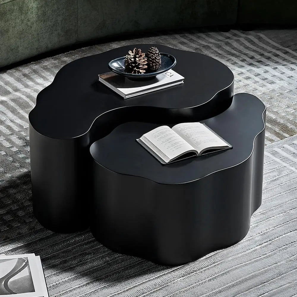 Drum Stone Coffee Table - Faux Marble Modern