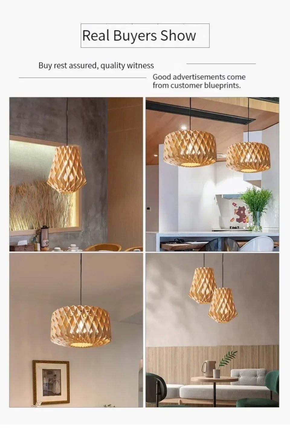 Japanese Style Wooden Birdcage Bar Pendant Light Creative Tatami Lamp Design LED Bedroom Lighting with Shadow Art — image 13