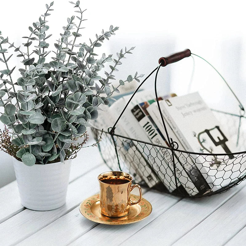 Faux Eucalyptus Leaf Stems — 10 or 20-Piece Bundle