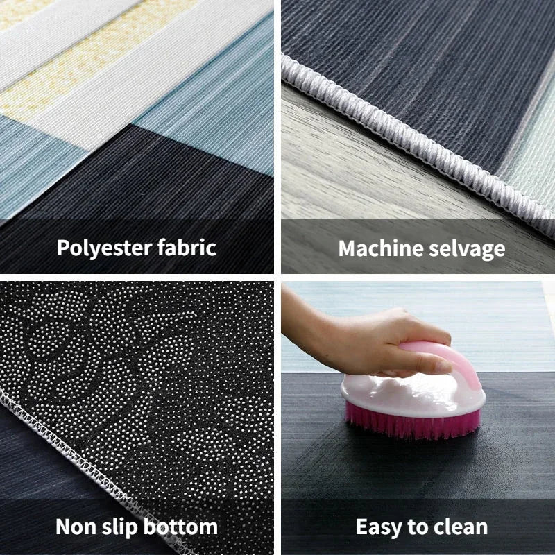 Abstract Easy-Clean Area Rug — Non-Slip Customizable — detail view