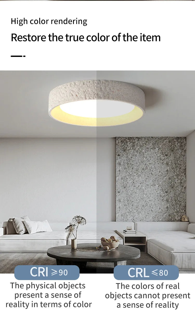 Nordic Wabi-Sabi LED Ceiling Light — Ironware & Acrylic Fixture