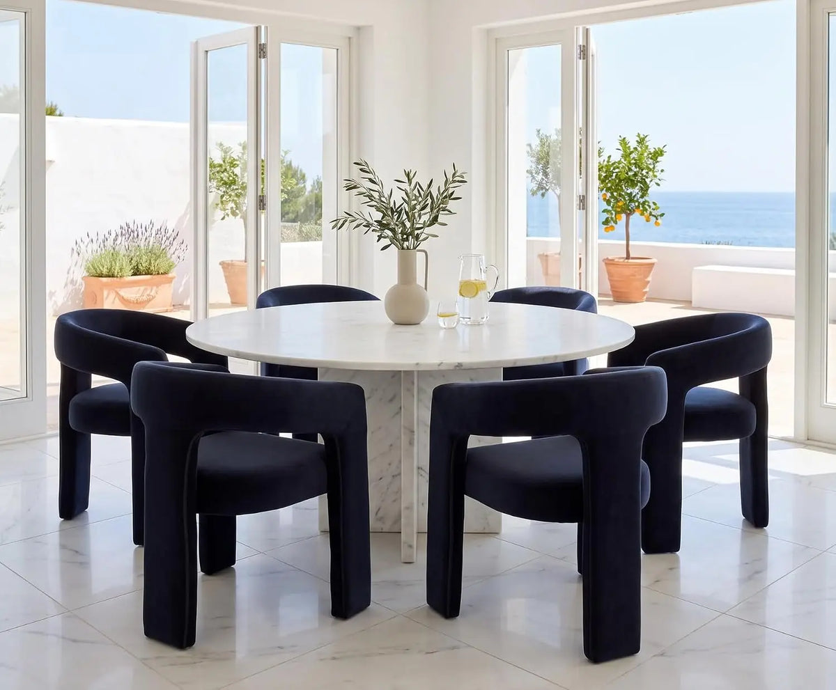 Modern Barrel Dining Chairs — Set of 6