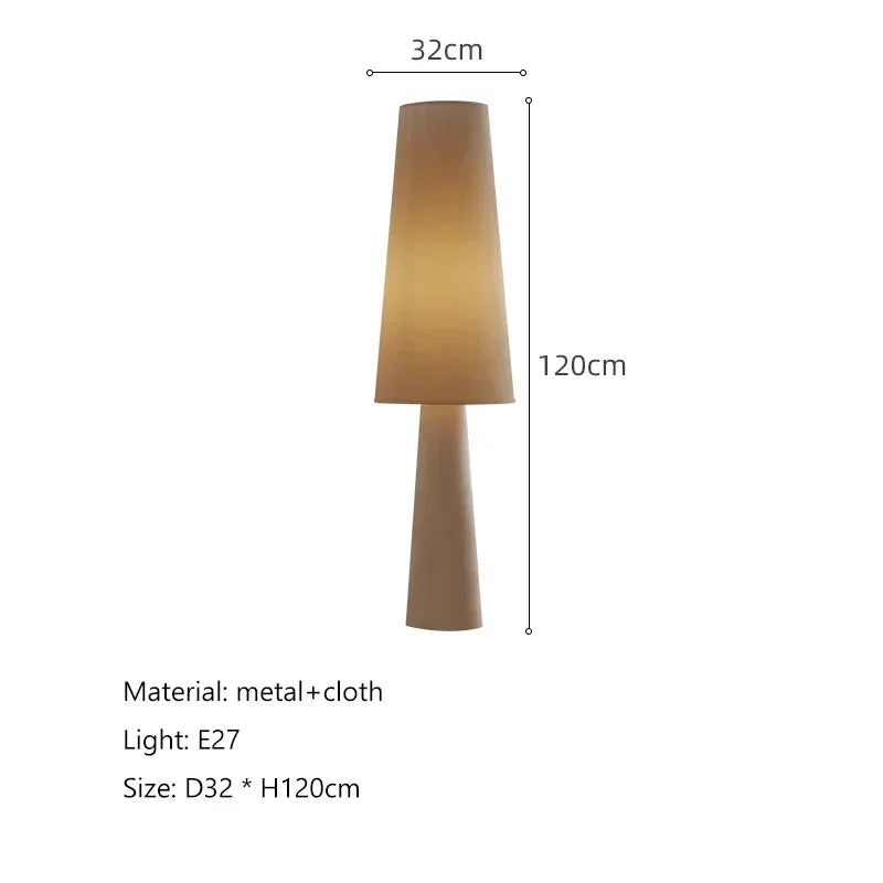 Cream fabric floor lamp — close-up design detail