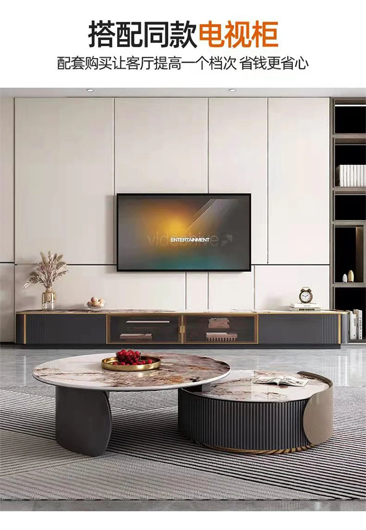 Sculptural Marble Coffee Table - European Glam