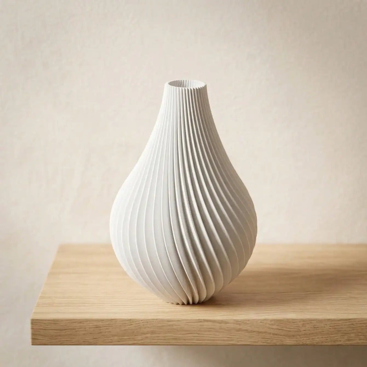 Twisted Ribbed Bulbous-Neck Vase — Boho Style