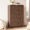 48" Fluted 5-Drawer Dresser — Walnut Bedroom Chest