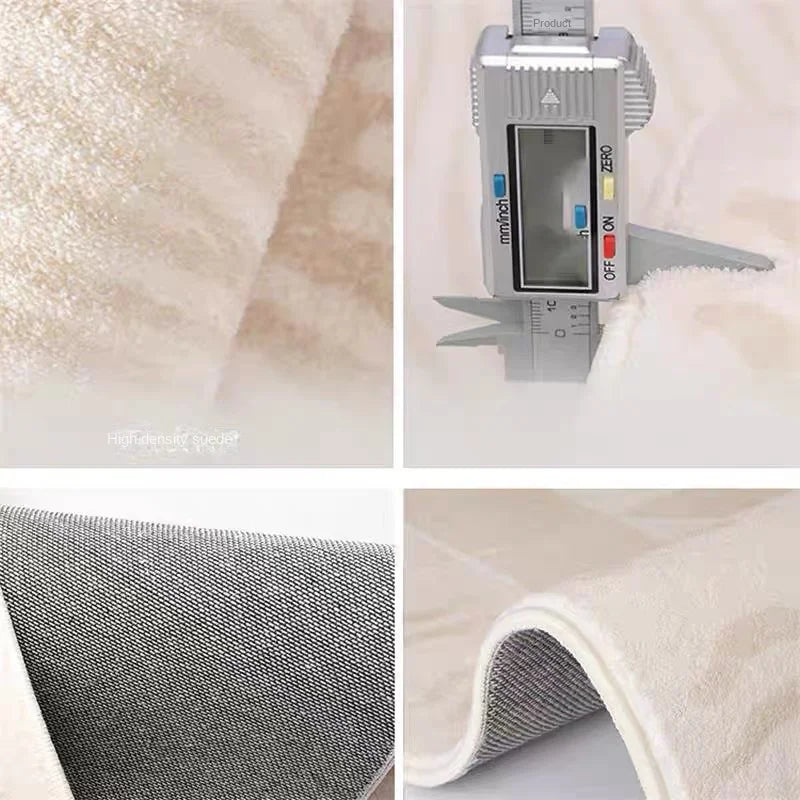 Cream Winter Warm Area Rug — Non-Slip Washable — detail view