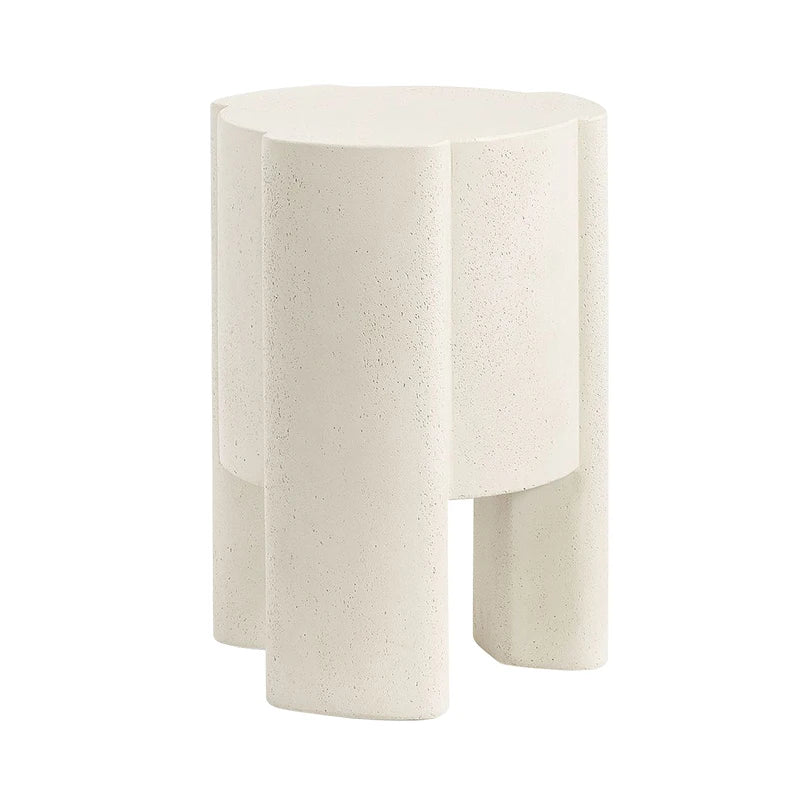 Cream Stone Round Coffee Table - French Minimalist