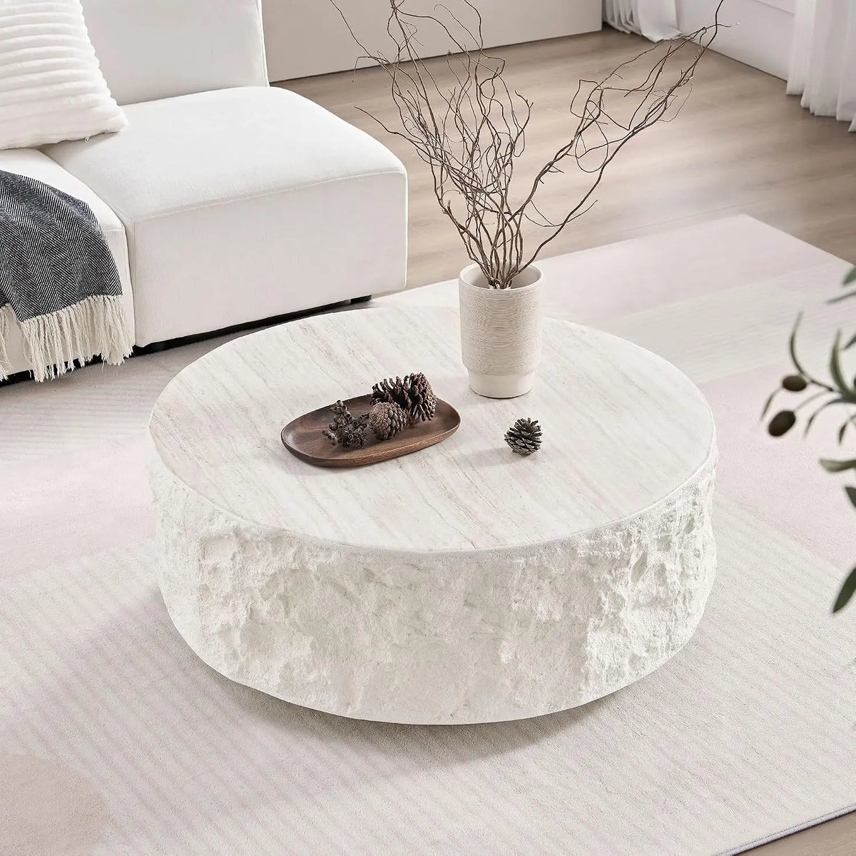 Nesting Drum Coffee Table Set - Modern Pair
