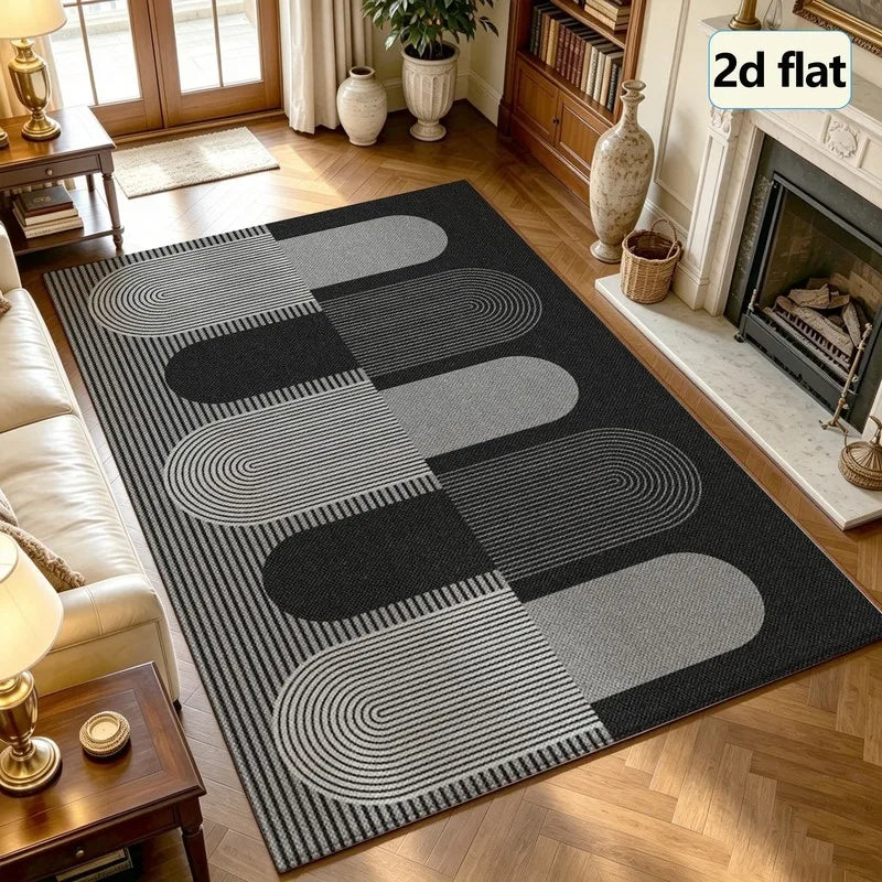 Mid-Century Geometric Area Rug — Machine Washable — accessory view