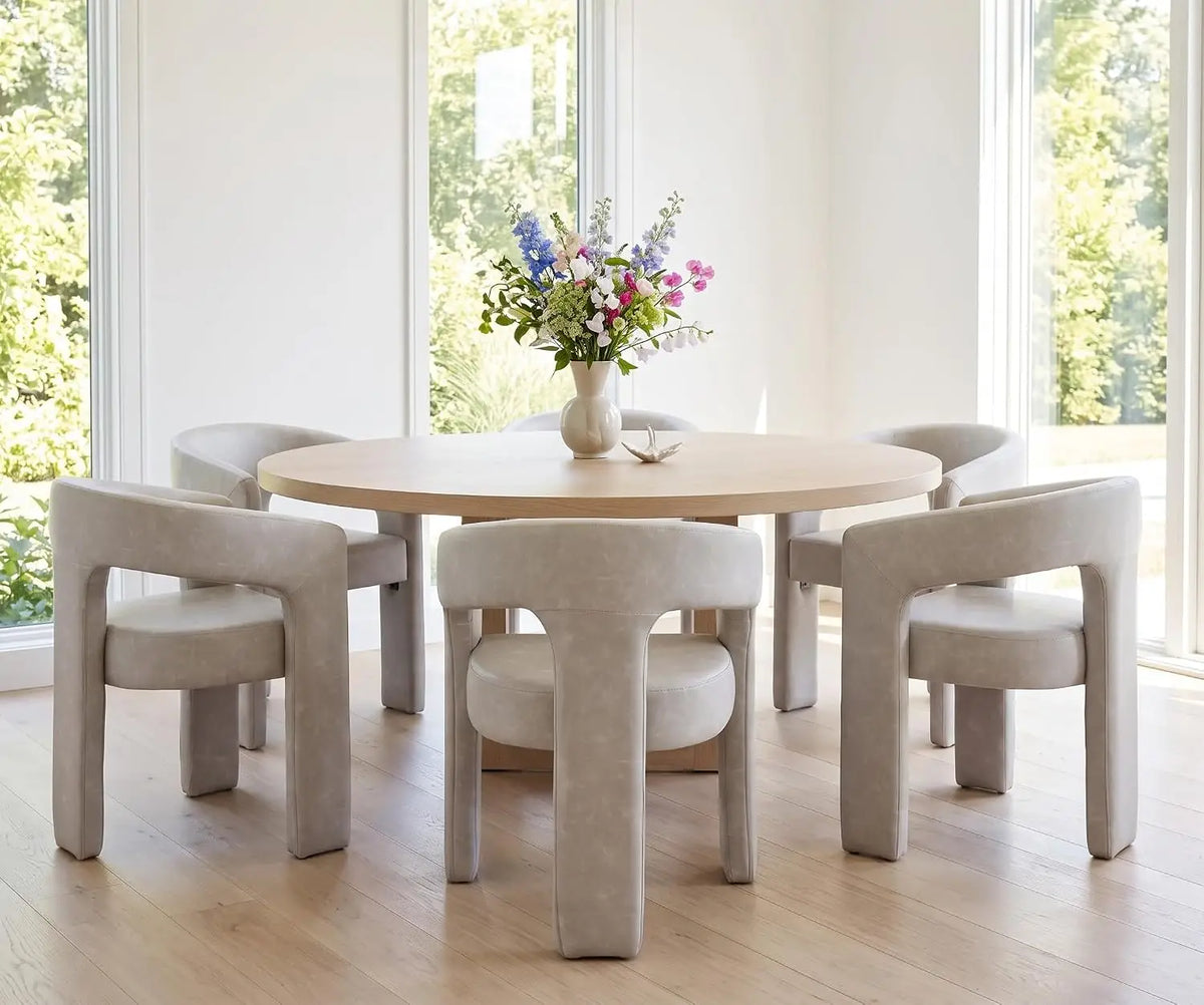 Modern Barrel Dining Chairs — Set of 6