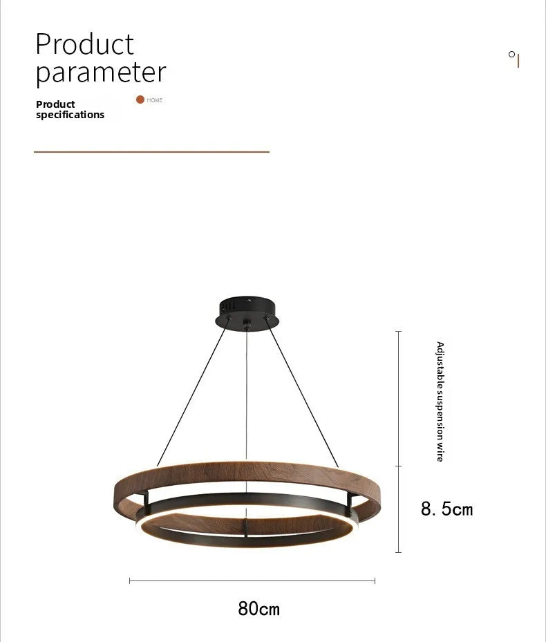Italian Designer High-end LED Ceiling Chandelier Lamp Walnut Metal Pendant Light Home Decoration for Dinning Living Room Counter — image 16