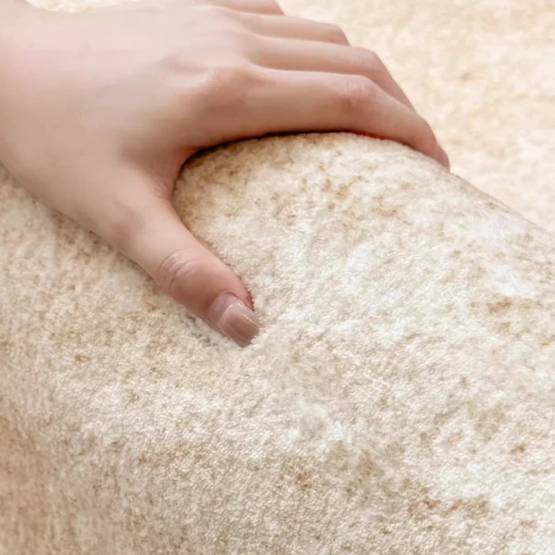 Marble Texture Plush Area Rug — Washable — close-up detail view