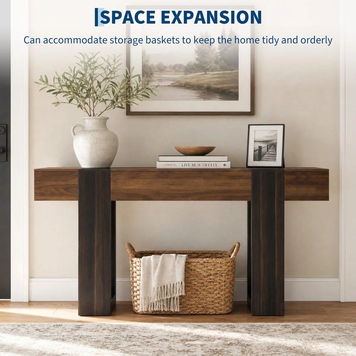 Entryway console table — close-up product view